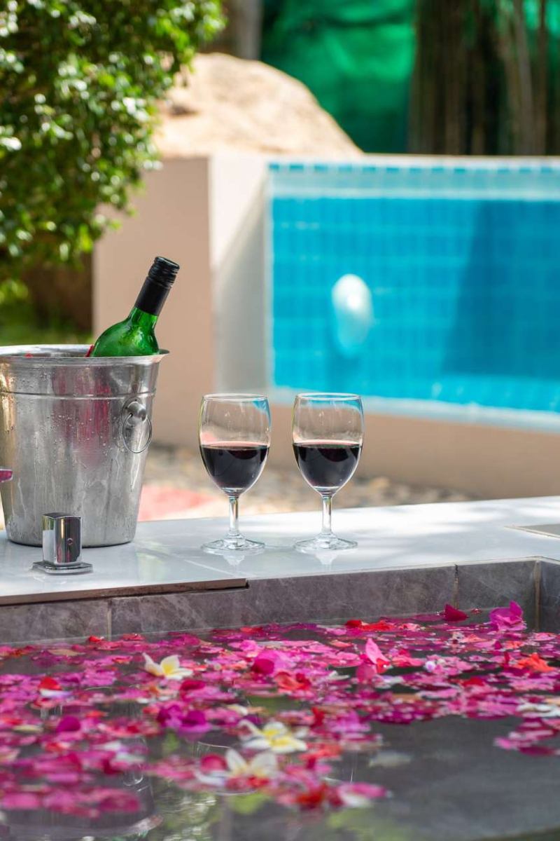 villa pool with vine
